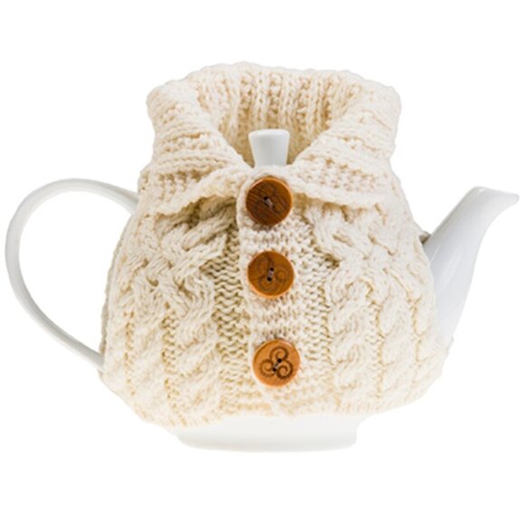 NWT ARAN WOOLLEN MILLS MERINO BUTTON FRONT TEAPOT HOLDER/COZY - Picture 1 of 7
